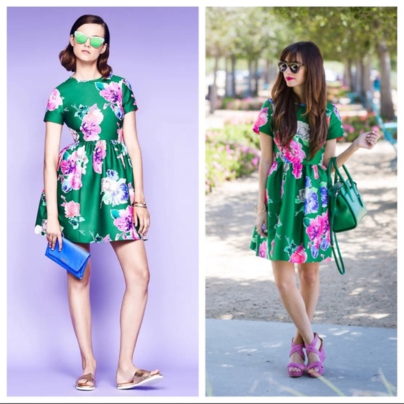 kate spade green floral dress